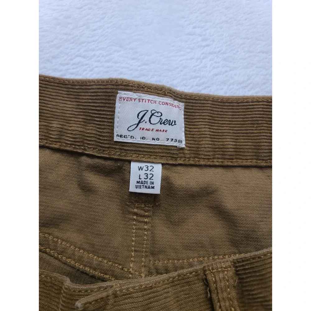 J. Crew 770 Straight Fit Corduroy Pants Men's 32x32 Brown Fine Wale 5-Pocket